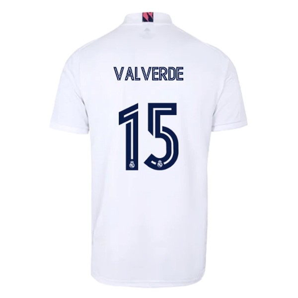 Trikot Real Madrid Heim NO.15 Valverde 2020-21 Weiß Fussballtrikots Günstig